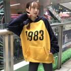 Numbering Color Block Hoodie