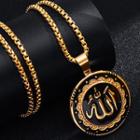 Stainless Steel Arabic Lettering Pendant Necklace
