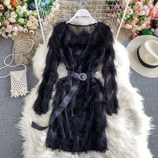 Round Neck Tassel A-line Dress