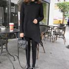 Long Sleeve Slit-side Asymmetric Top