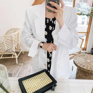 Single-breasted Longline Linen Blazer