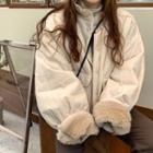 Long-sleeve Plain Padded Coat As Shown In Figure - One Size