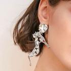 Embellished Dangle Earring 1 Pair - 925 Silver - White - One Size
