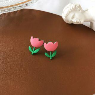 Tulip Alloy Earring 1 Pr - Stud Earring - Pink - One Size