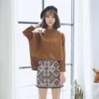 Set: Plain Pullover + Plaid Skirt