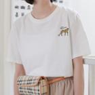 Leopard Short-sleeve T-shirt White - One Size