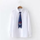 Cat Neck Tie Shirt