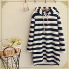 Striped Hooded Long Pullover