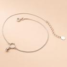 Sterling Silver Hoop Anklet Silver - One Size