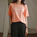 Colored Lettering-print T-shirt