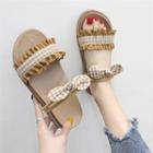 Two-way Gingham Ruffled Sandals