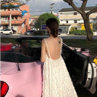 Spaghetti Strap Open-back Midi Beach Dress