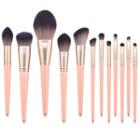 Set Of 12: Makeup Brush T-12-075 - Set Of 12 - Pink - One Size
