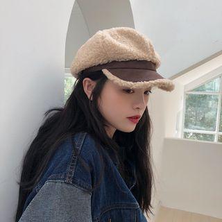Shearling Newsboy Cap