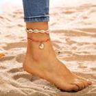 Set Of 2: Shell Anklet Gold - One Size