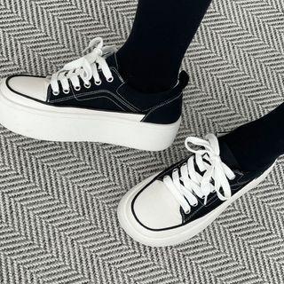 Plain / Checked Platform Sneakers