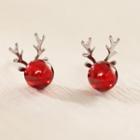 925 Sterling Silver Deer Antler Rhinestone Earring As Shown In Figure - One Size
