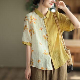 Short Sleeve Panel Shirt