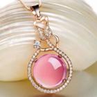 Agate Sterling Silver Pendant Pendant - 925 Silver - Pink - One Size