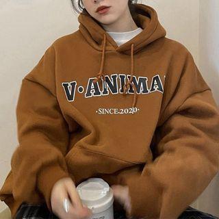 Lettering Hoodie Caramel - One Size