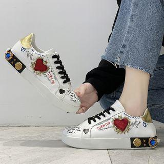 Lettering Heart Sneakers