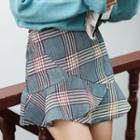 Ruffled Plaid Mini Skirt