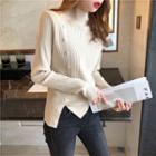 Button-up Long-sleeve Knit Top