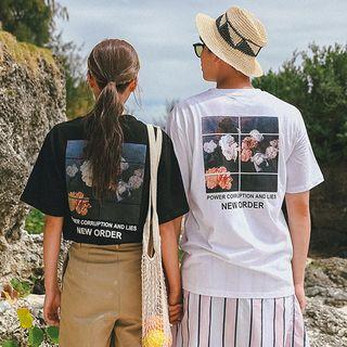 Couple Matching Short-sleeve Floral T-shirt
