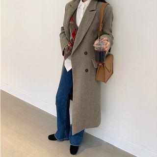 Boxy Long Tailored Double-breasted Coat