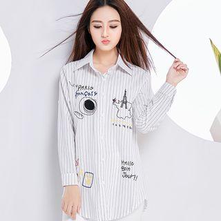 Printed Striped Long Shirt