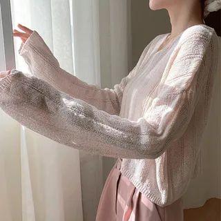 V-neck Sheer Oversize Knit Top