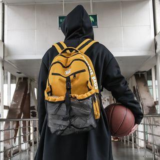Mesh Compartment Letter Oxford Backpack