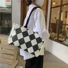 Argyle Canvas Tote Bag Black & White - One Size