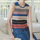 Striped Sleeveless Knit Top Stripe - Multicolor - One Size