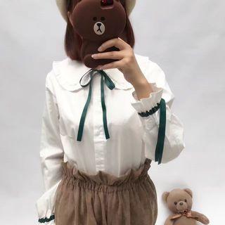 Long-sleeve Peter Pan-collar Shirt