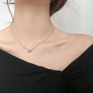 Hoop And Bar Necklace As Shown In Figure - One Size