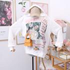 Loose-fit Printed Hoodie White - One Size