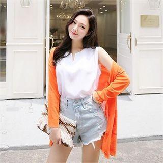 V-neck Pocket-side Cardigan