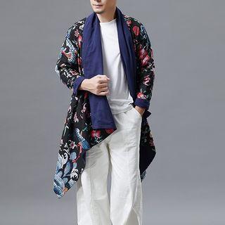 Reversible Print Open-front Coat