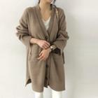 V-neck Patch-pocket Cardigan