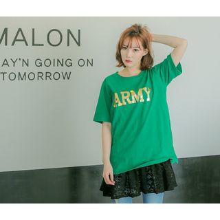 L Me-lettering Cotton T-shirt