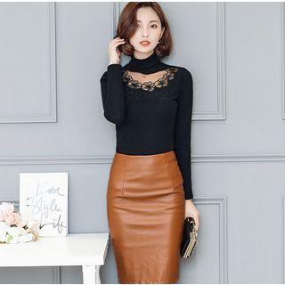 Long-sleeve Rhinestone Fleece-lined Top