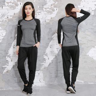 Set : Raglan Long-sleeve Top + Sweatpants