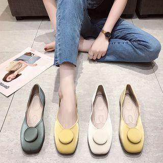 Square Toe Disc Dorsay Flats