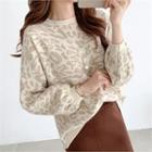 Leopard Textured Boxy Sweater