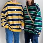 Couple Matching Striped Oversize Pullover