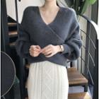 V-neck Cross Cropped Sweater