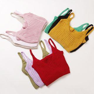 Cropped Ribbed Knit Camisole