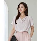 Bell-sleeve Draped Blouse
