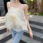 Floral Mesh Tube Top Off-white - One Size